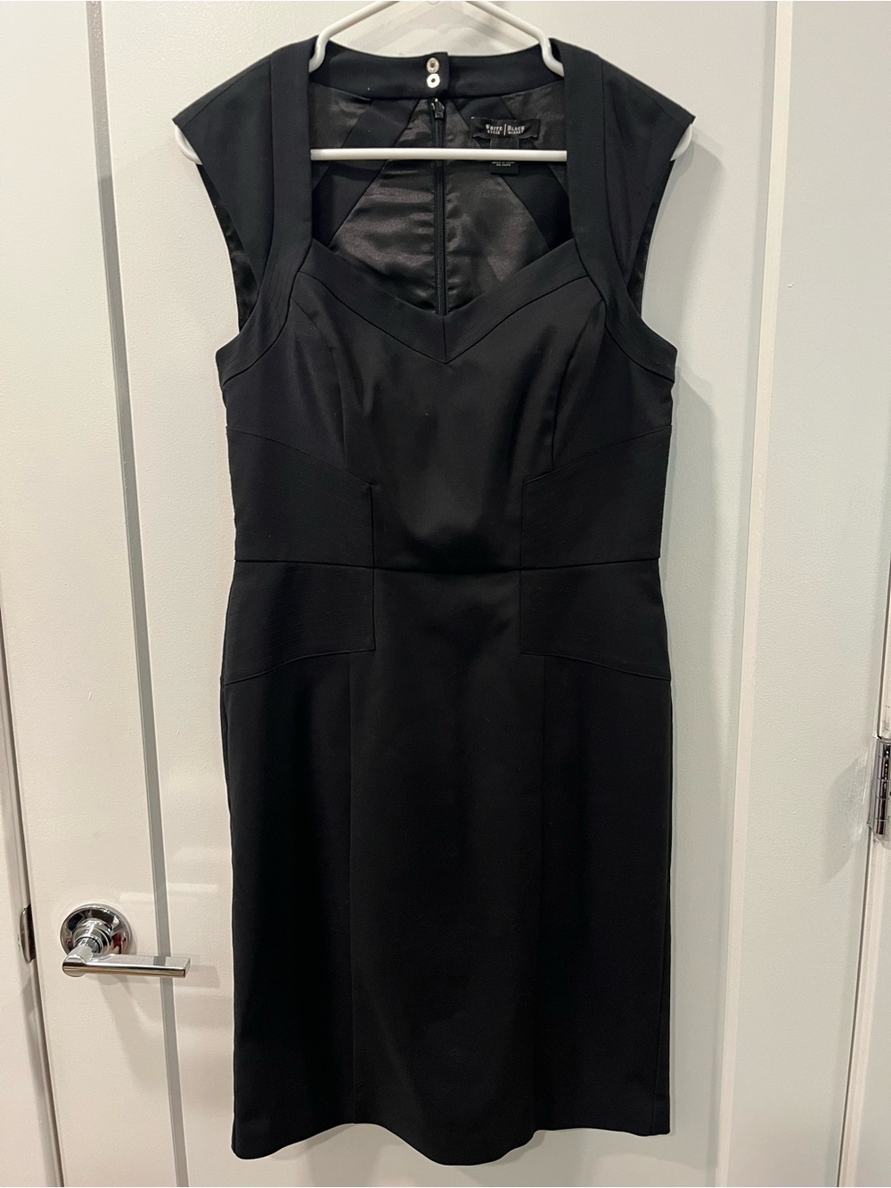 Classic Black Sheath Dress with Cap Sleeves